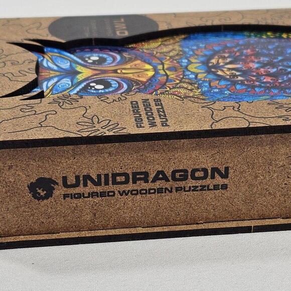 UNIDRAGON Charming Owl Wooden Jigsaw Puzzle Small 5.9 x 10.2 in. 101 Pieces Nice - Picture 7 of 10
